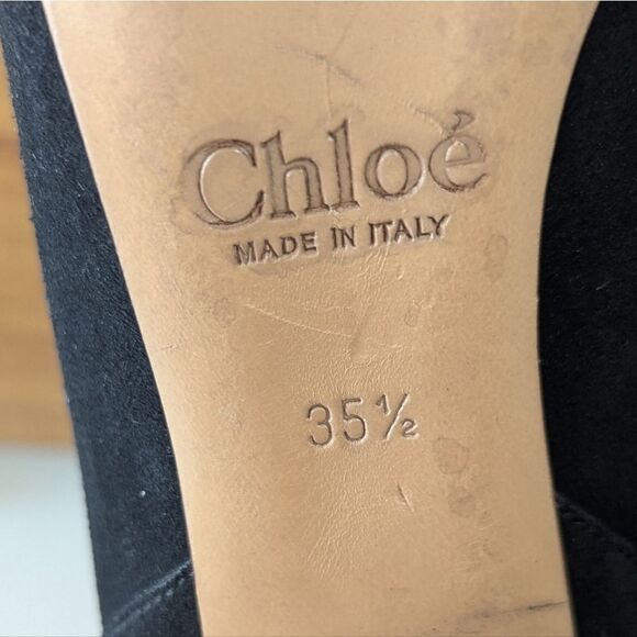 Chloe Suede Booties 35 1/2 / 5.5 Whimsigoth Witchy Romantic Dark Academia Chic - Picture 9 of 9